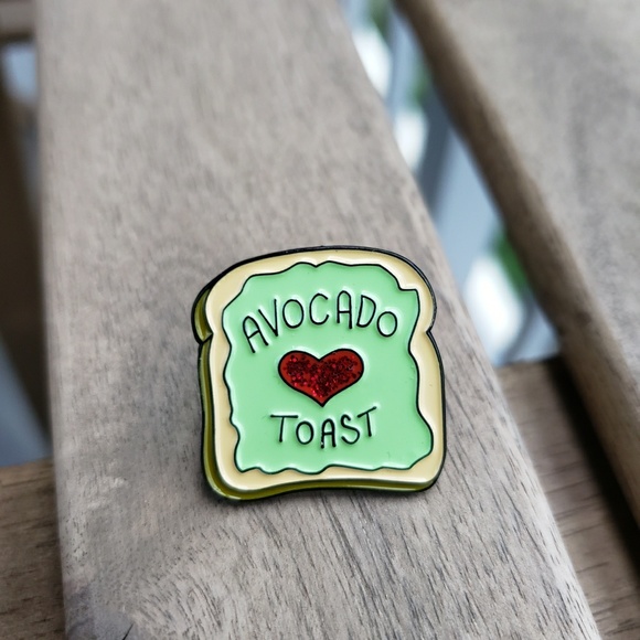 Jewelry - Avocado Toast Sparkle Heart Enamel Pin